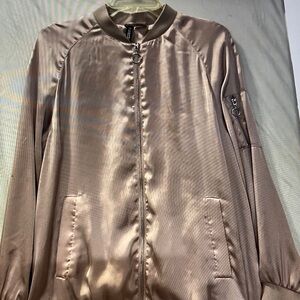 Divided Satin Bomber Jacket in blush pink